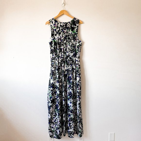 BANANA REPUBLIC "Jaden" Floral Sleeveless V-Neck Maxi Dress, Pockets - Picture 5 of 10